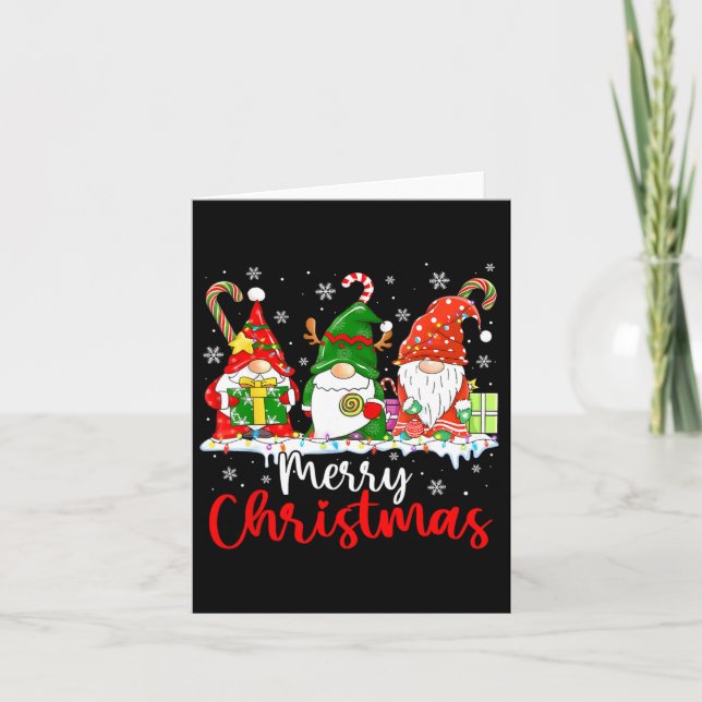 Gnomes God jul Light Family Gnome Kort (Framsida)