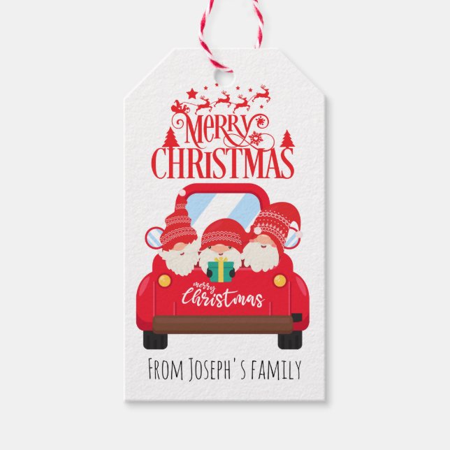 Gnomes god jul presentetikett (Framsidan)