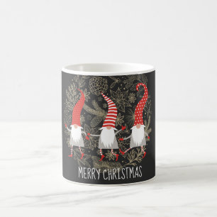 Gnomes God jul Red Black Kaffemugg