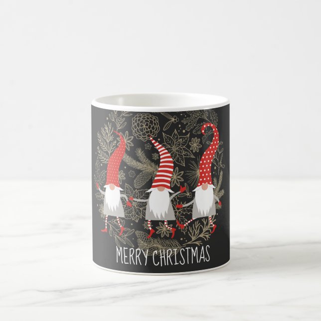 Gnomes God jul Red Black Kaffemugg (Center)