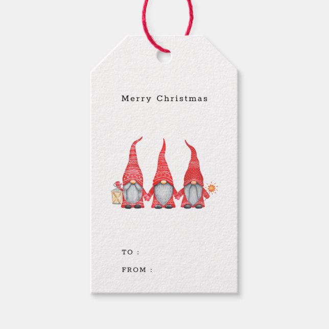 Gnomes God jul till från Anpassningsbar Presentetikett (Framsidan)
