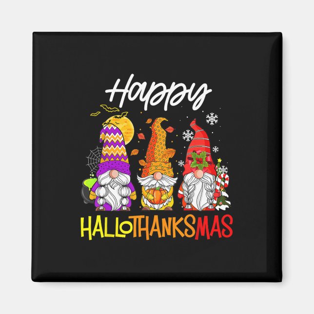Gnomes Hallothanksmas Halloween Thanksgiving Chris Magnet (Framsidan)