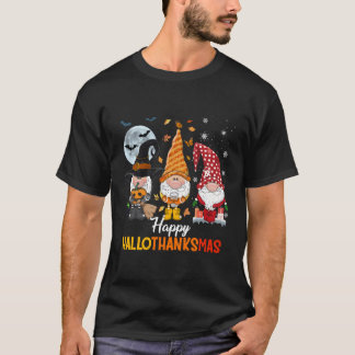Gnomes Halloween Merry Lycklig Hallothanksmas T Shirt