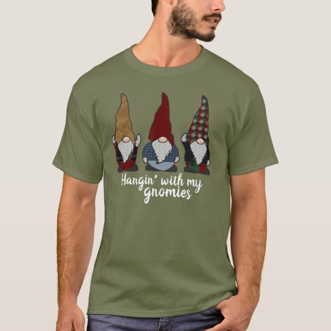 Gnomes Hangin med My Gnomies Helgdag T-Shirt (Framsida)