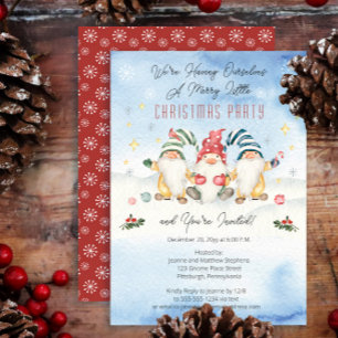 Gnomes har en fin liten jul Party Inbjudningar