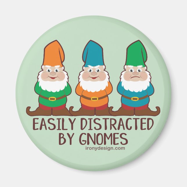 Gnomes har lätt distraherats magnet (Framsidan)