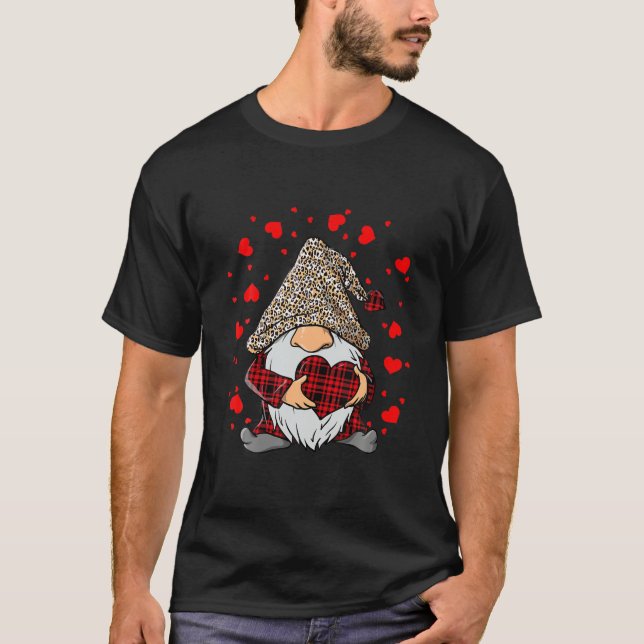 Gnomes Holding Heart Glad Alla hjärtans dag T Shirt (Framsida)