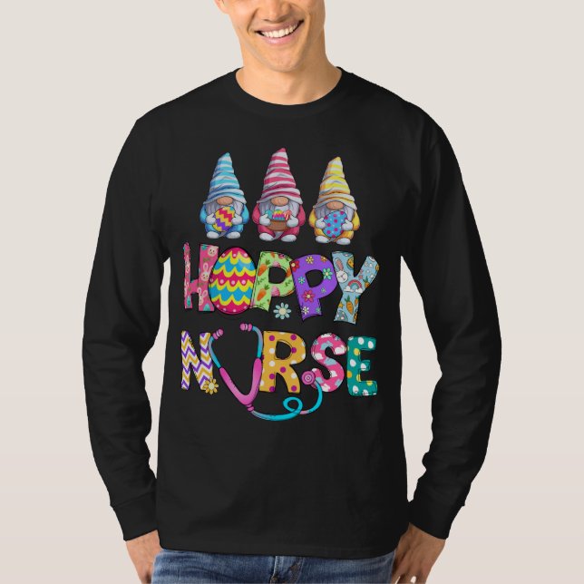 Gnomes Hoppy SCrub Nurse Påskhare Dyed Egg T Shirt (Framsida)