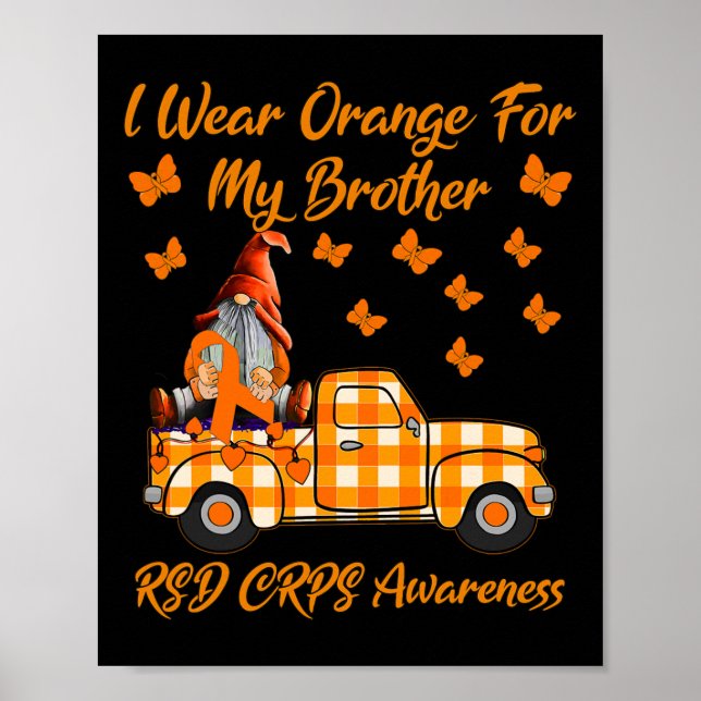 Gnomes I-Bärans Orange för min broder RSD CRPS Med Poster (Framsidan)