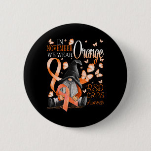 Gnomes i november Bära Orange CRPS Awareness B Knapp
