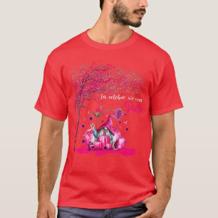 Gnomes i oktober Vi Bära Rosa Breast Cancer Medvet T Shirt