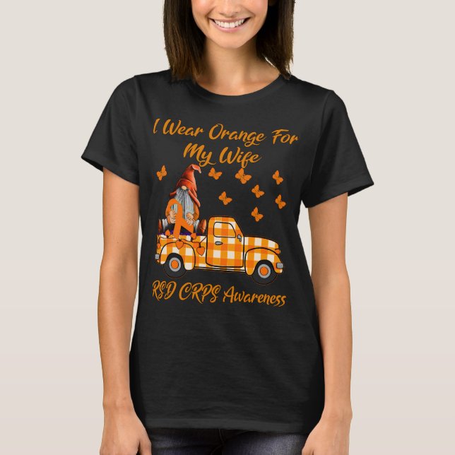 Gnomes I-Orange för min Bära RSD CRPS-belöningar T Shirt (Framsida)