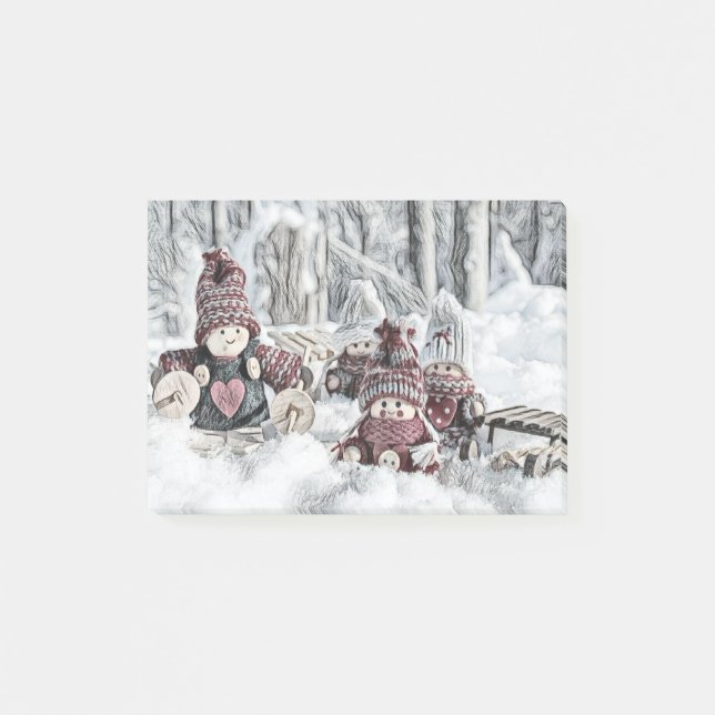 Gnomes in a Winter Scenery Notes Post-it Block (Framsida)