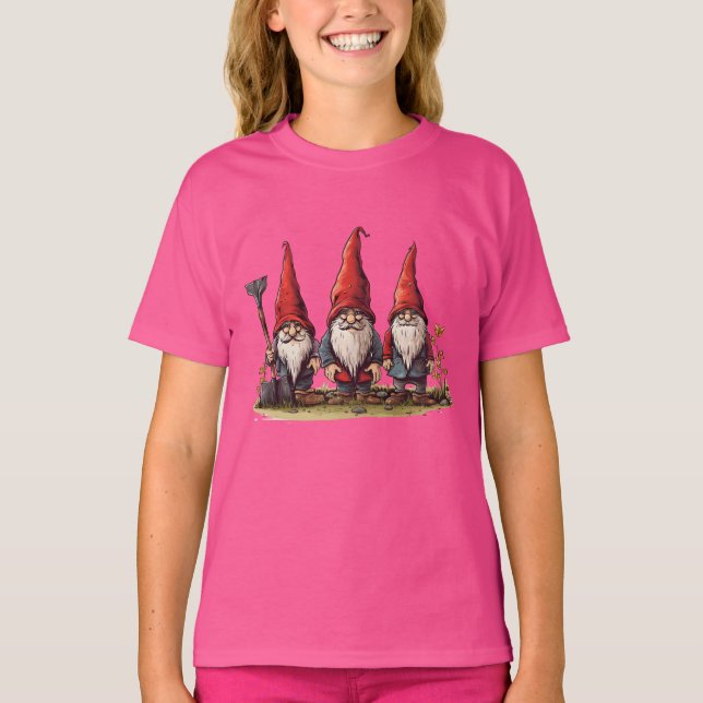 Gnomes in Bloom: Vår T Shirt (Framsida)