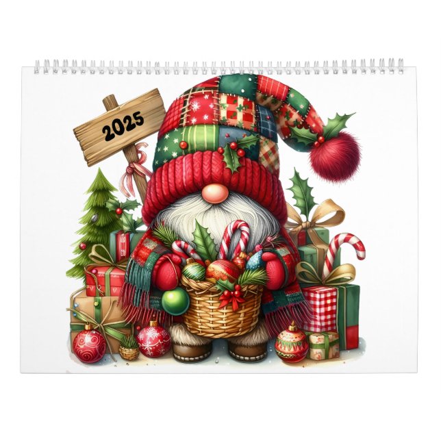 Gnomes in Hats 2025 Calendar Kalender (Baksida)