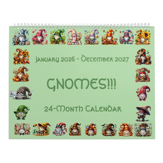 Gnomes in Hats 2026-2027 24-Month Calendar         Kalender (Omslag)