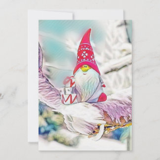 Gnomes in the snow watercolor painting inbjudningar