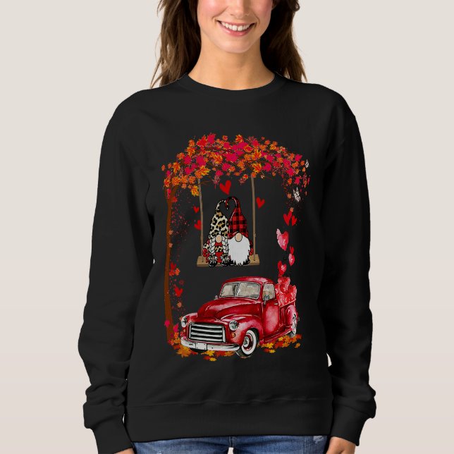 Gnomes In Trucks Happy Valentine Couple Matching T Shirt (Framsida)