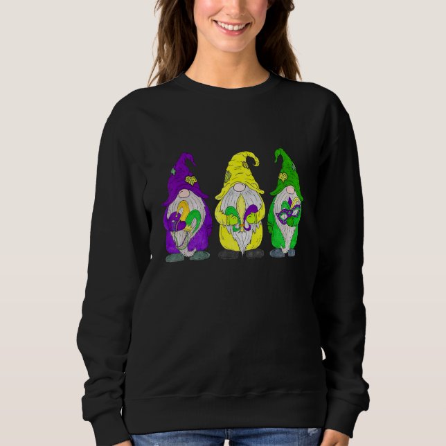 Gnomes Jester Beads & Mask Mardi Gras Gnomes Carni T Shirt (Framsida)