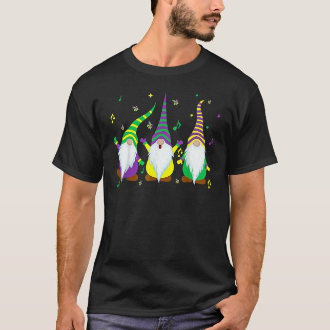 Gnomes Jester Hat Happy Mardi Gras Day T Shirt (Framsida)
