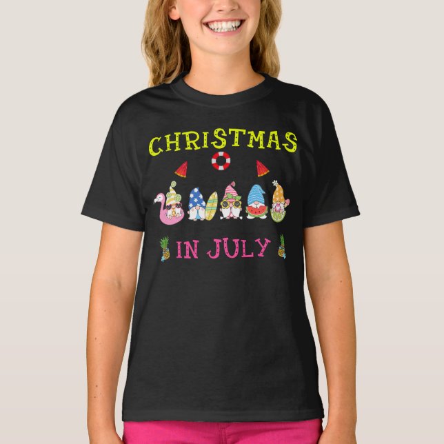 Gnomes Jul i juli Gnomes T Shirt (Framsida)