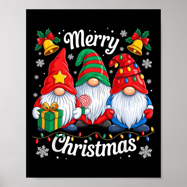 Gnomes Julafton Funny God jul Gnomes Manar Kvinnor Poster (Framsidan)