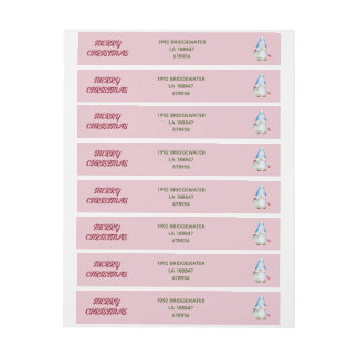 Gnomes Julfigursättning runt Adressetiketter Etikettband