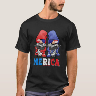 Gnomes Kid Patriotic Gnomes US Flagga M T Shirt
