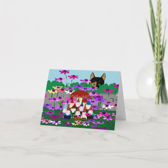 Gnomes-mappat gratulationskort helgkort (Framsida)