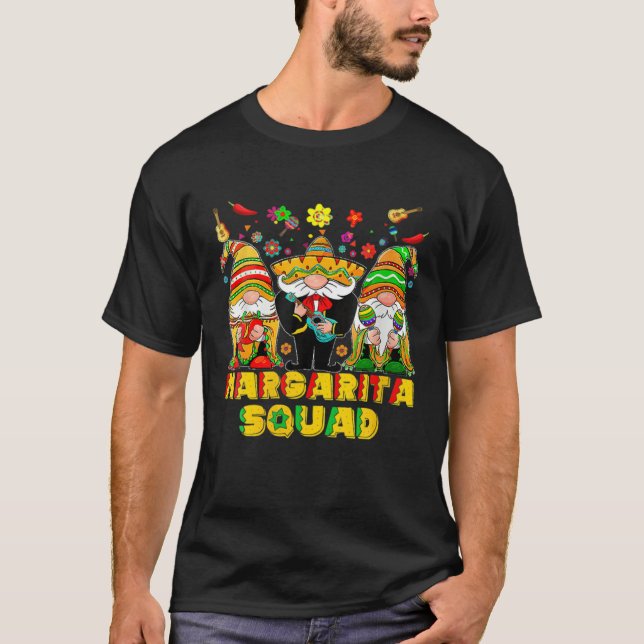 Gnomes Margarita Squad Cinco De Mayo Party Fiesta  T Shirt (Framsida)