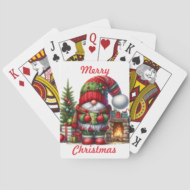 Gnome's Merry Christmas Playing Cards Casinokort (Baksidan)