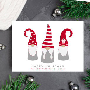 Gnomes Minimal Modern Scandinavian God jul Julkort