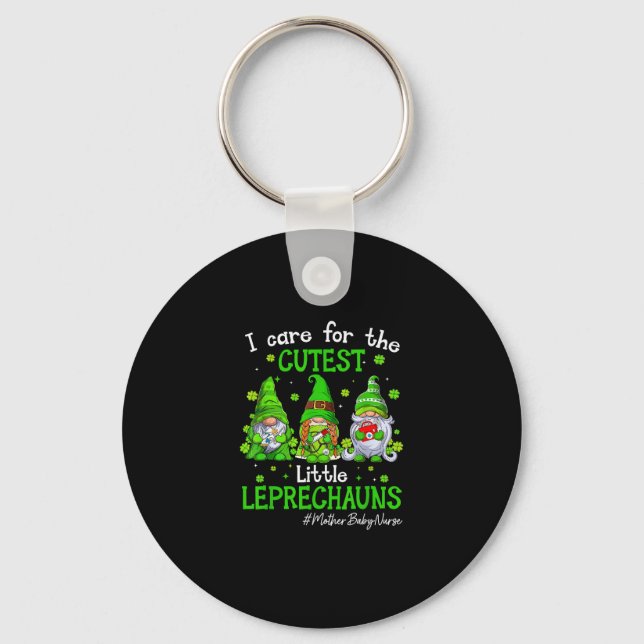 Gnomes Mor Baby Nurse St patrick's day Leprecha Nyckelring (Framsida)