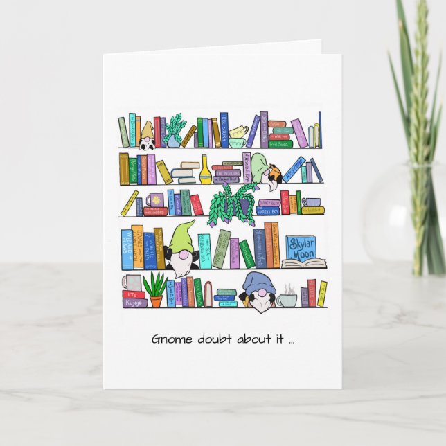 Gnomes och Bok Älskare tackkort (Framsida)