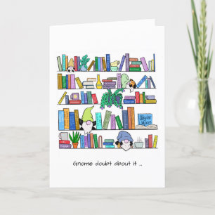 Gnomes och Bok Älskare tackkort