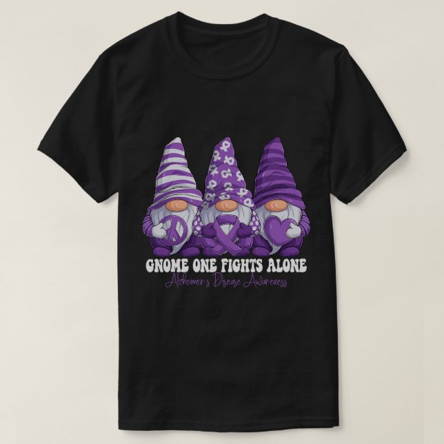 Gnomes One Fights Ensam Alzheimers sjukdom Awaren T Shirt (Design framsida)