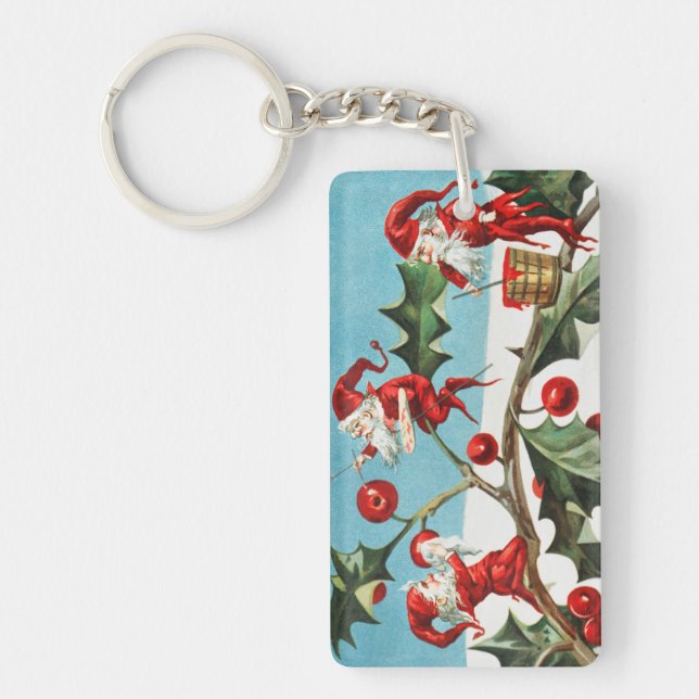 Gnomes painting holly berries in the snow (Framsidan)