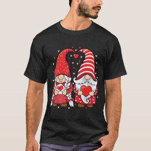 Gnomes par Holding Hearts kärlek mönster Valentin T Shirt
