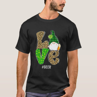 Gnomes Patrick's Day Kärlek Beer Leopard Play Cost T Shirt