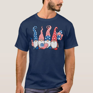 Gnomes Patriotic American Flagga 4:e juli Gnome B T Shirt