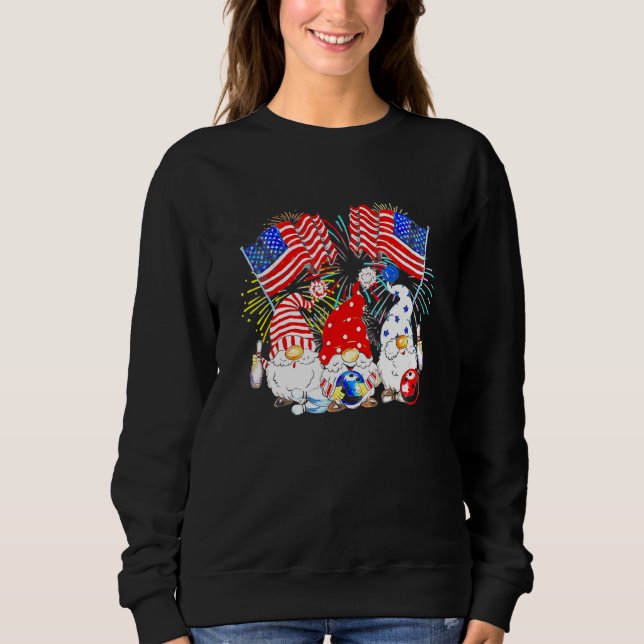 Gnomes Patriotic American Flagga Cute Gnomes 4:e a T Shirt (Framsida)
