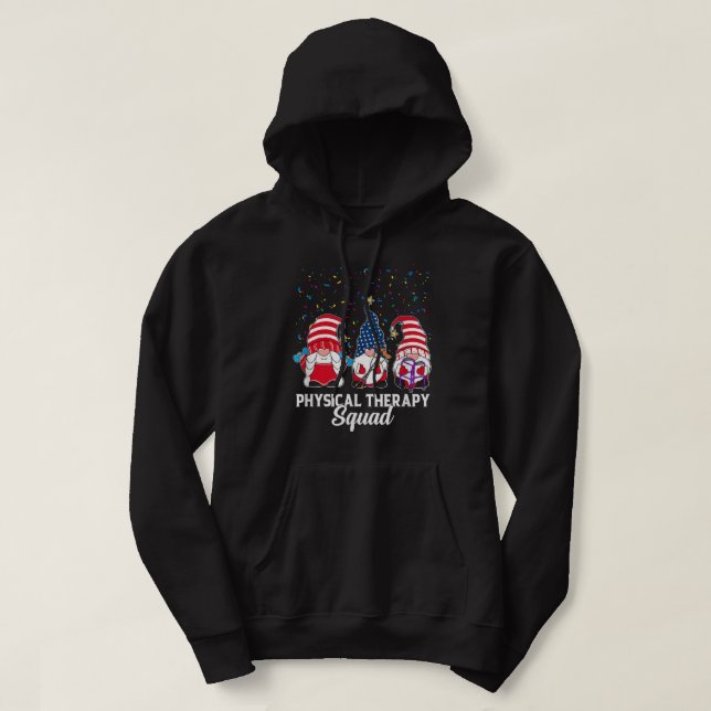 Gnomes PhysiTherapy Squad 4:e juli Oberoende Hoodie (Design framsida)