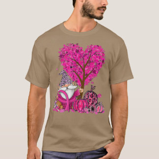 Gnomes Pumpkin Träd Autumn Breast Cancer Awareness T Shirt