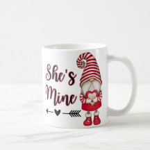 Gnomes Red Banner Kärlek, valentinkaffe mugg