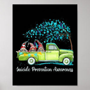 Gnomes Riding Lastbil Suicide Prevention Awareness Poster