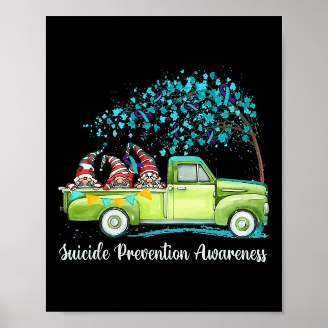 Gnomes Riding Lastbil Suicide Prevention Awareness Poster (Framsidan)