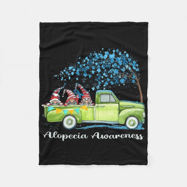 Gnomes Riding Truck Alopecia Awareness  Fleecefilt (Framsidan)
