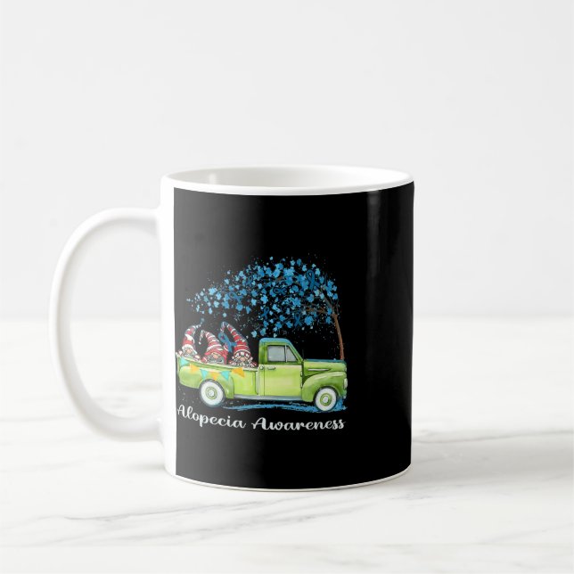 Gnomes Riding Truck Alopecia Awareness  Kaffemugg (Vänster)