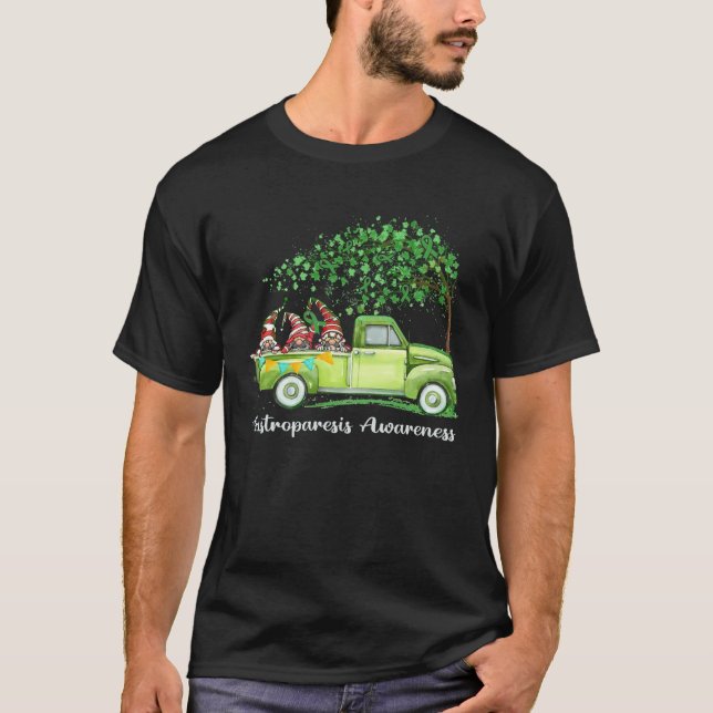 Gnomes Riding Truck Gastroparesis Awareness T Shirt (Framsida)