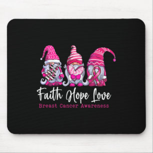 Gnomes Rosa Warrior Faith Hope Kärlek Breast Cance Musmatta